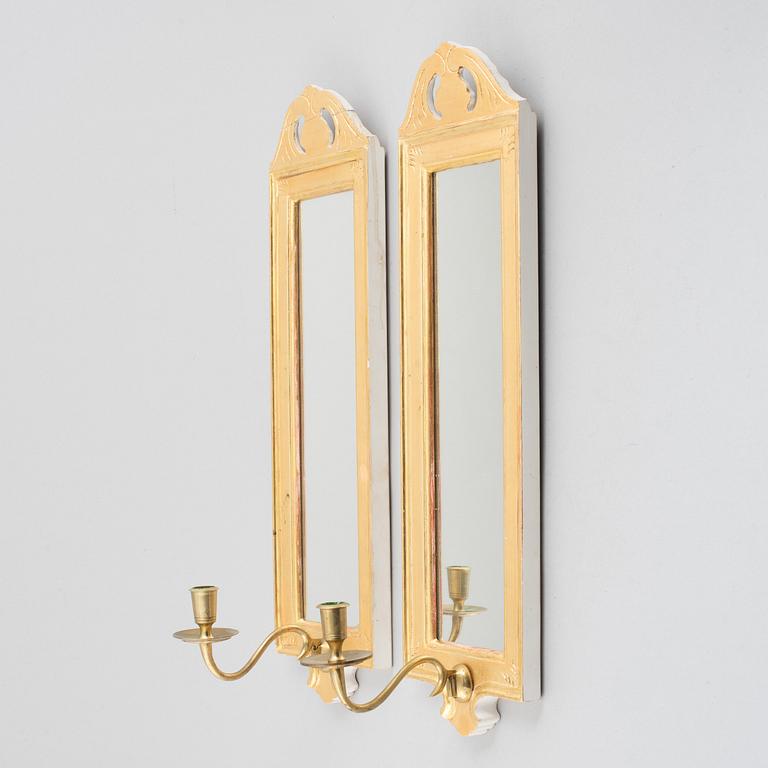 Spegellampetter, ett par, "Regnaholm", IKEA:s 1700-talsserie, 1990-tal.