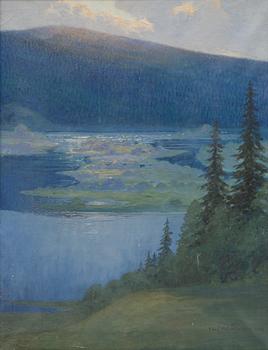 Olof Walfrid Nilsson, "Sommarkväll vid Dalby, Wärmland".