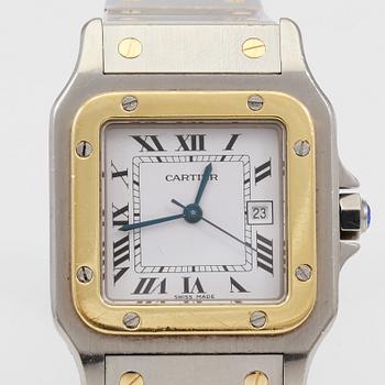 ARMBANDSUR, herr, Cartier, Santos, automatisk, stål och 18K guld.