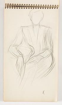 Lotte Laserstein, 4 skissböcker med blyertsteckningar.