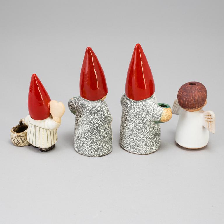 A set of four stoneware figurines by Lisa Larson for Gustavsberg.