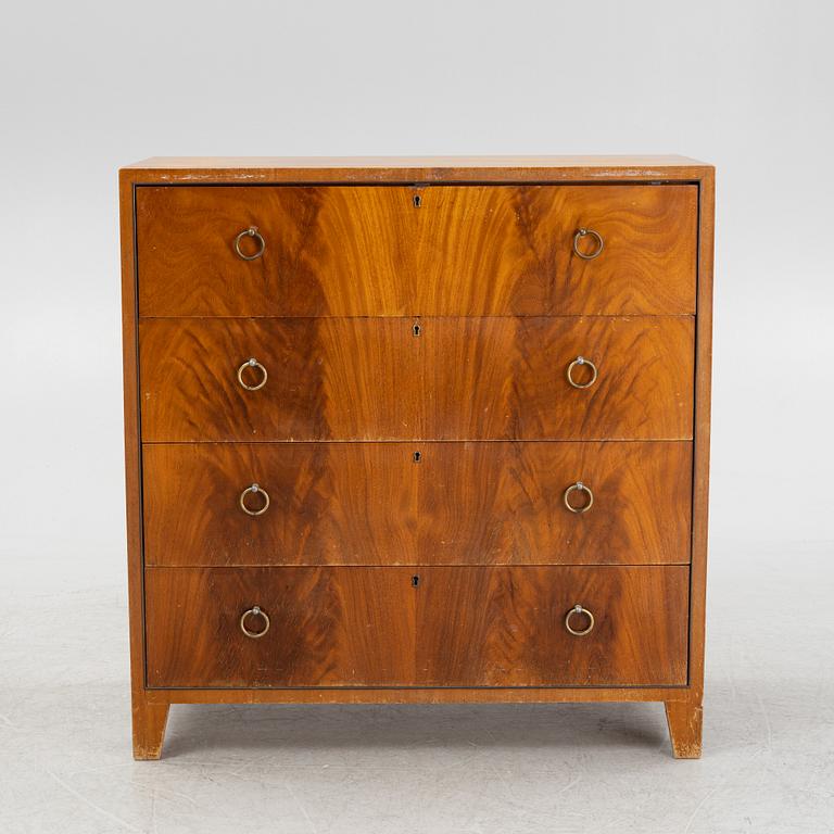 A Swedish Modern mahogany veneered dresser, 1940s.