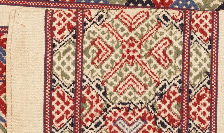 BED COVER, flat-weave (krabbasnår). Southern Sweden around 1900.