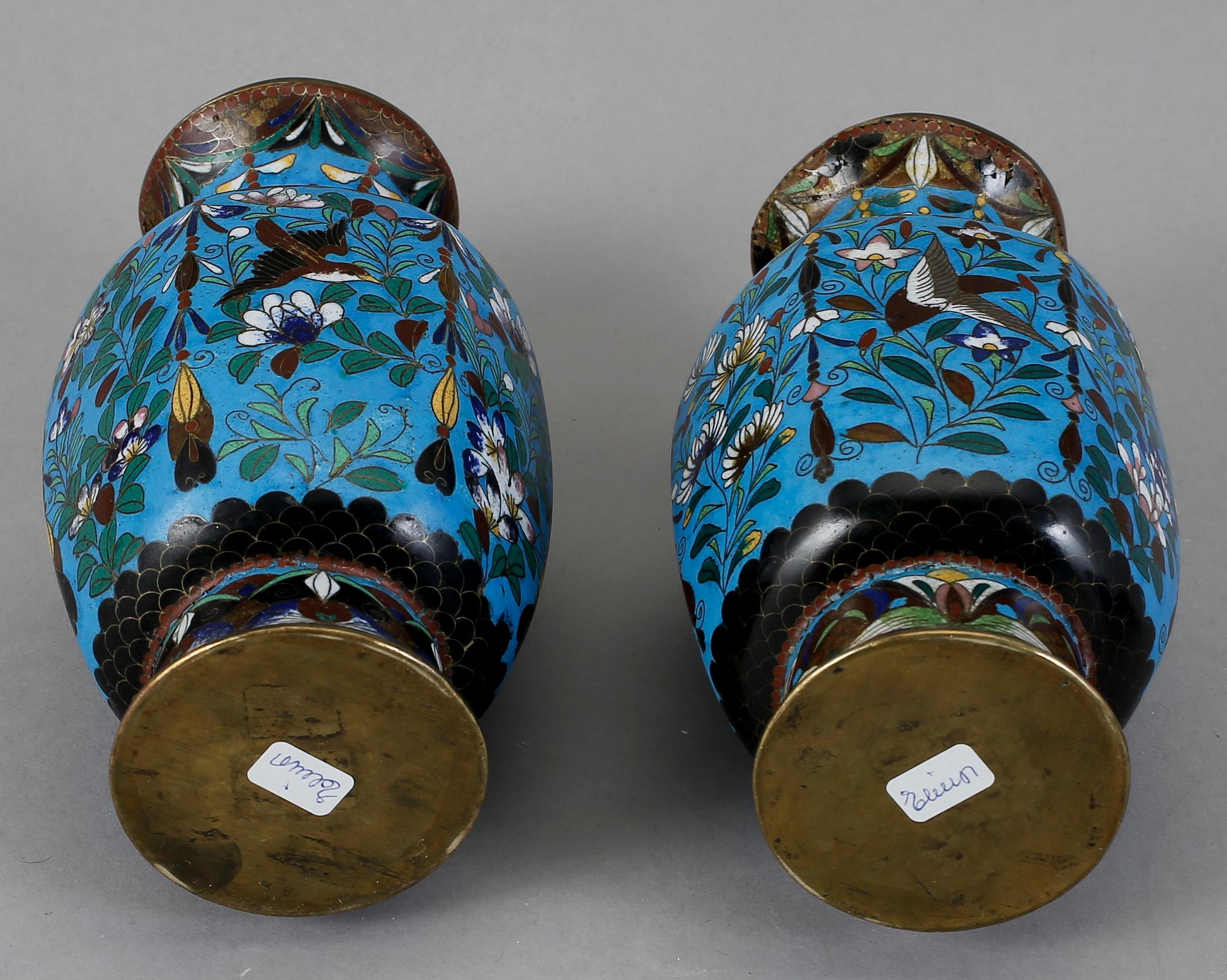 PARTI CLOISONNÉ, 5 delar, Kina, 1900-tal.