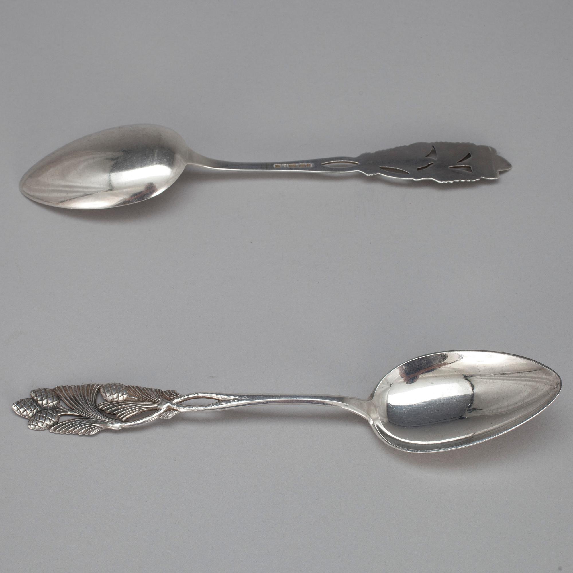 SKEDAR, 10 st, silver, Kultakeskus, Tavastehus 1930-tal. Vikt tot. 446 g.