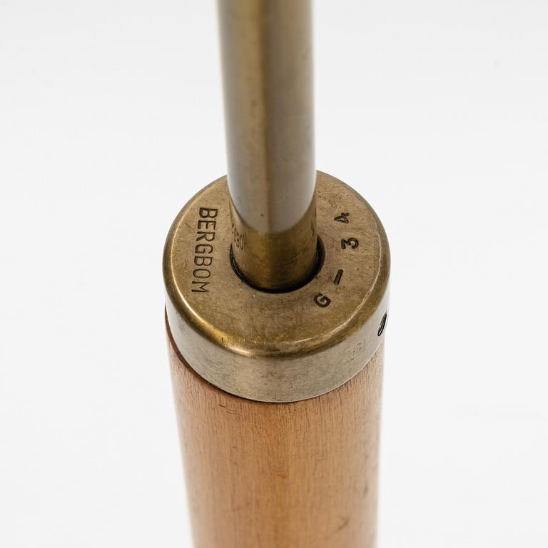 A beech and brass model 'G-34' floor light, Bergbom.