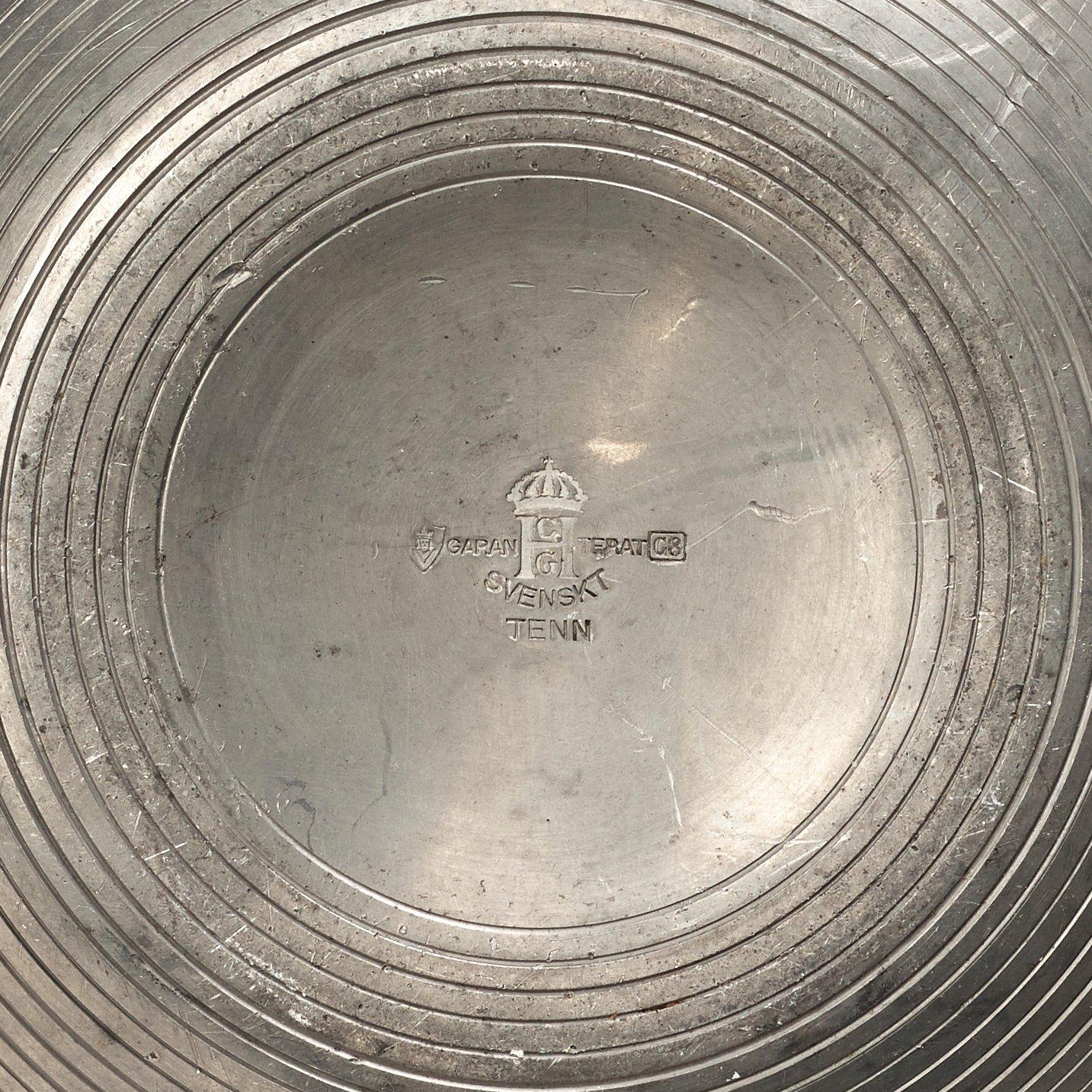 Sylvia Stave, a pewter vase, for CG Hallberg, Stockholm 1932.