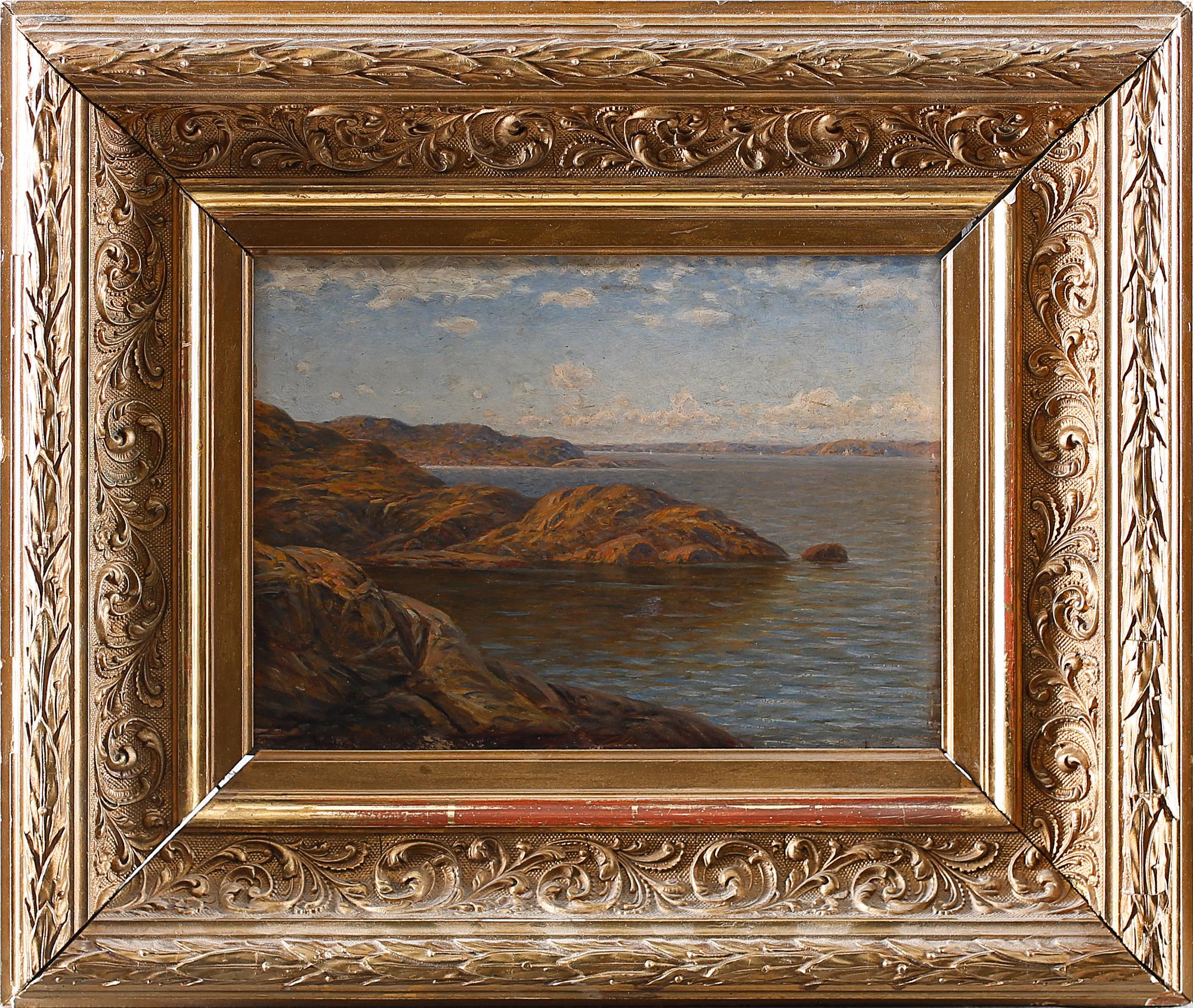 OKÄND KONSTNÄR, olja på pannå, 1800-tal, otydlig signerad.