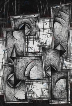 Silvano Argiolas, mixed media on paper, signed.