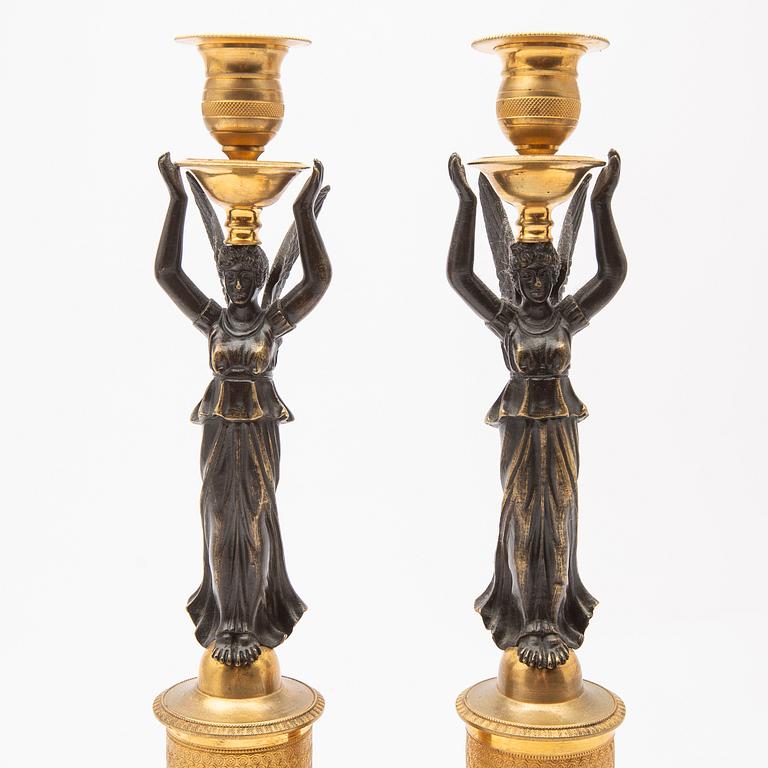 Candelabras, a pair, Empire style, France, second half of the 19th century.