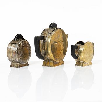 Christian Fjerdingstad, a three-piece Art Deco tea service, Christofle, France, first half of the 20th century.