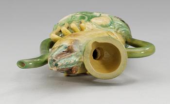 A bisquit crayfish wine ewer, Ming dynasty, Wanli (1573-1613).