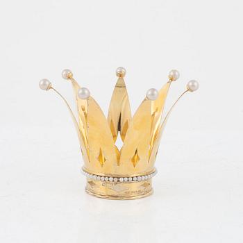 A Swedish Silver-Gilt Bridal Crown, mark of JE Bolin, Linköping 1944.