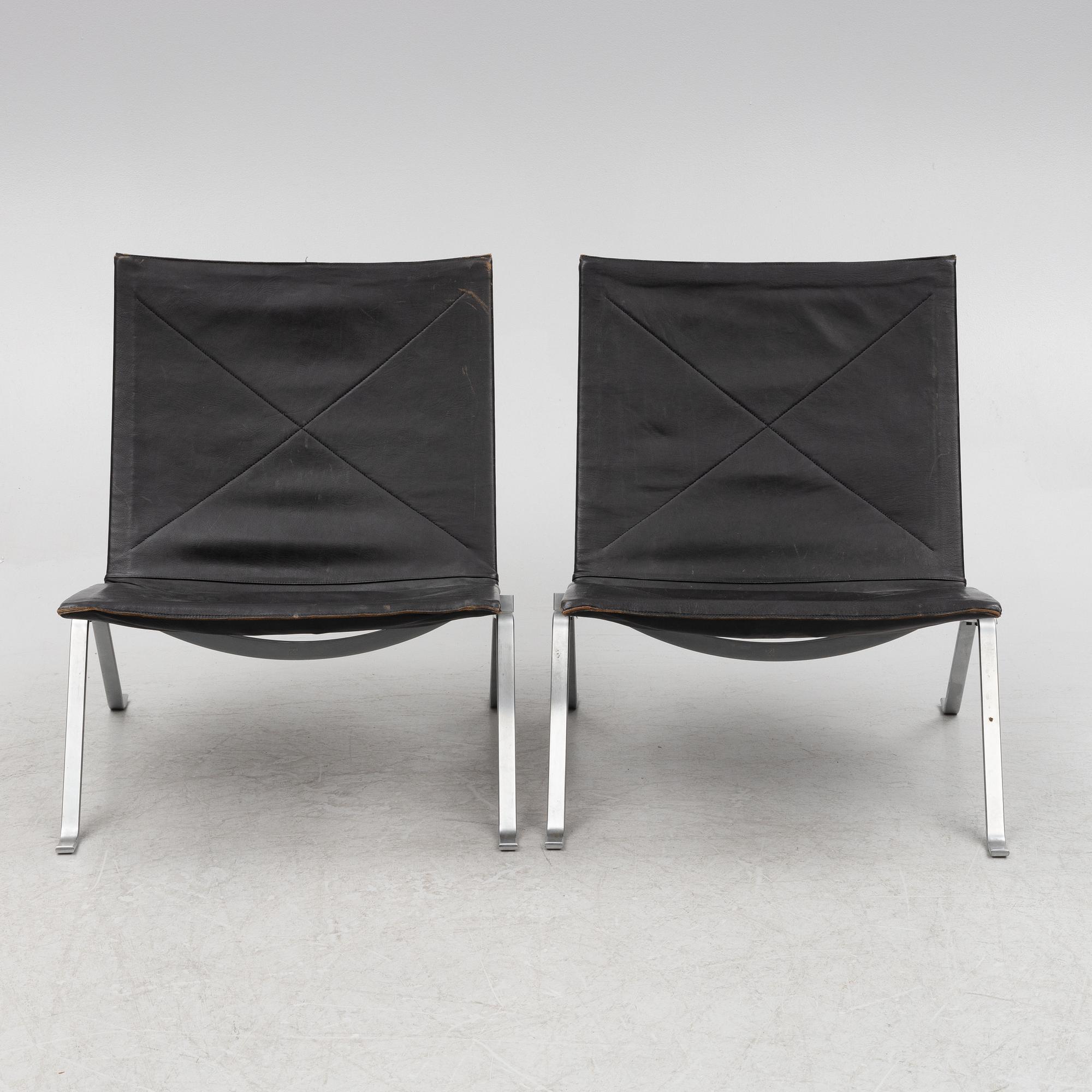 Poul Kjaerholm, a pair of "PK22"lounge chairs, Kold Christensen, Denmark.