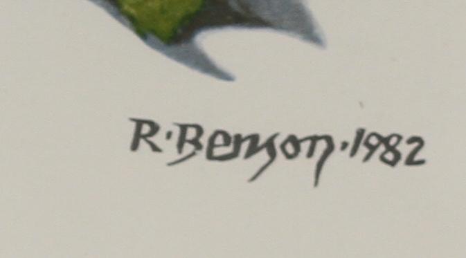 ROBERT BENSON, affischer, 2 st, sign o dat -82 i trycket.