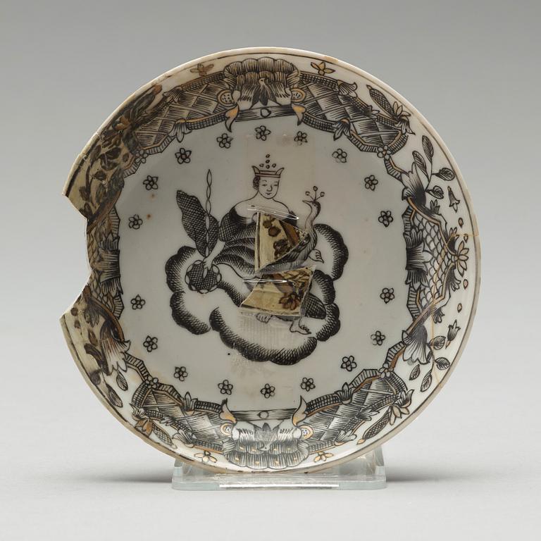 A six part grisaille tea service, Qing dynasty, Qianlong (1736-1795).