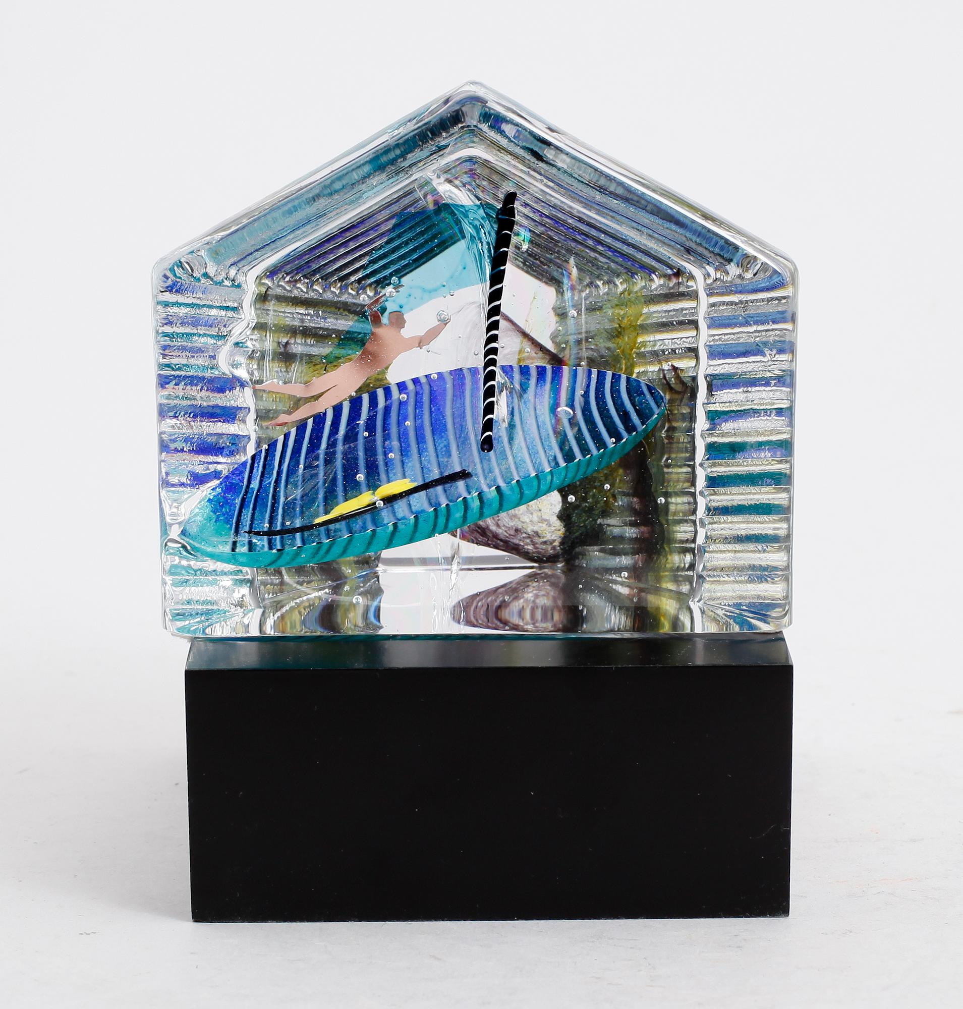 SKULPTUR, glas, Bertil Vallien, Kosta Boda, signerad och numrerad.