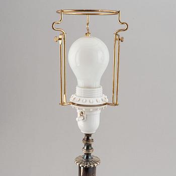 Two table lampa, onyx and plate, 20th century.