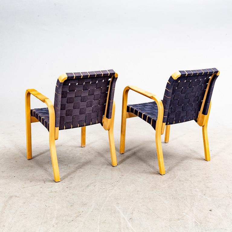 Alvar Aalto, a pair of birch armchairs model 45 for Artek 21st century.