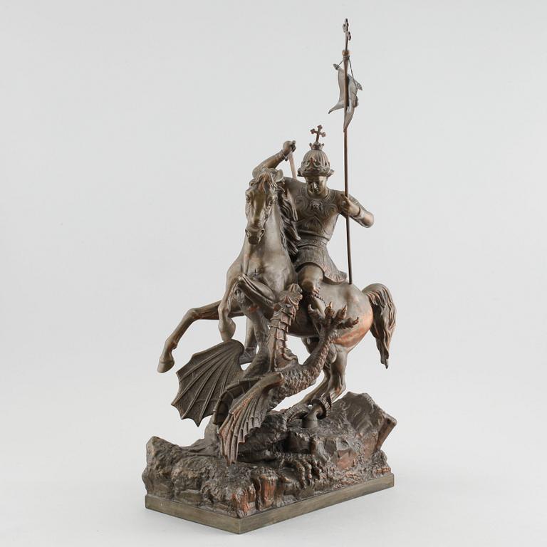 UNKNOWN ARTIST, sculpture, patinated metal, signed A Meves, Berlin, Deponirt, beginning of 20th century.