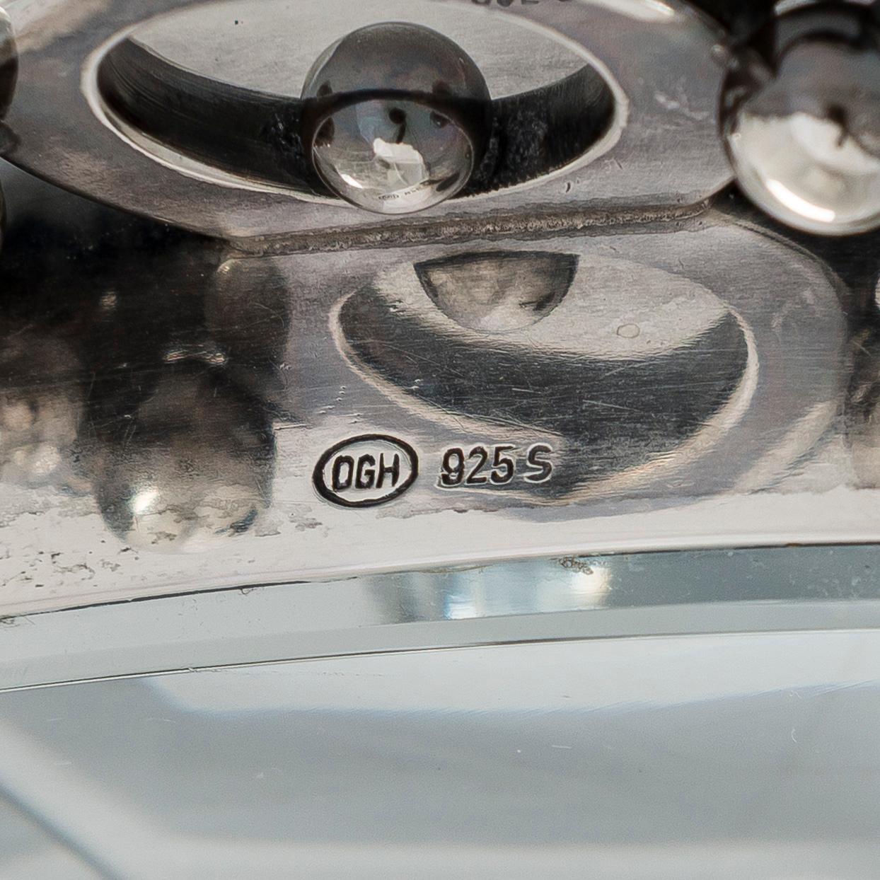 Aage Weimar, cocktail- och serverings set, 7 delar, sterlingsilver och glas, Danmark 1900-talets mitt.