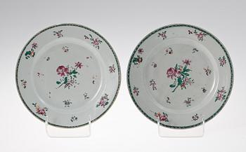 TALLRIKAR 6 st, porslin, Qianlong, Kina, 1700-tal.