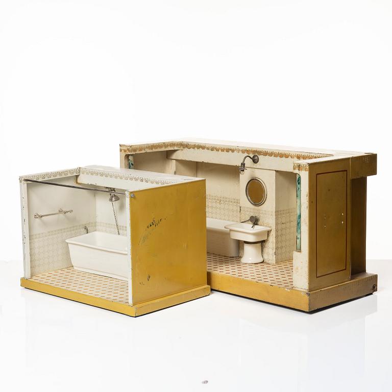 Märklin, Bathroom interiors 2 pcs. Early 20th century.