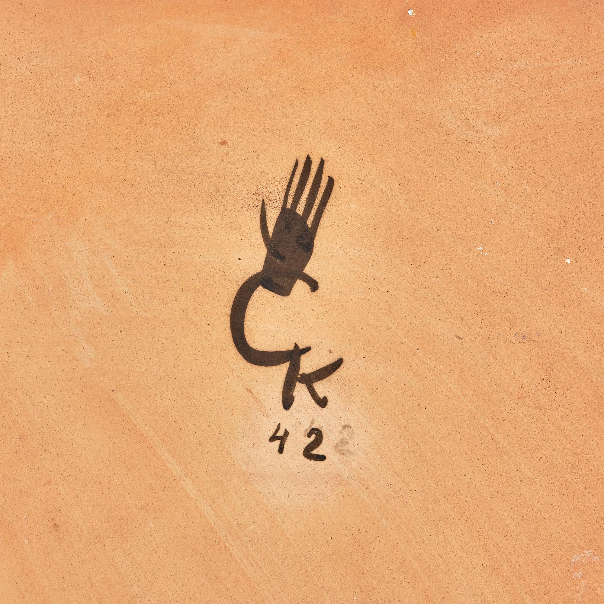 Wilhelm Kåge, kakelplattor, 3 st, fajans, Gustavsbergs Studio, 1940-tal.