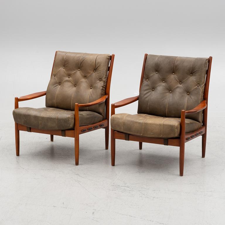 Ingemar Thillmark, a pair of 'Läckö hög' armchairs, OPE Möbler, 1960's.