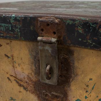 An early 20th century sheat metal chest.