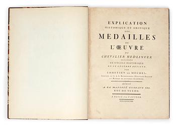 674. BOK, "Oeuvre du Chevalier Hedlinger précédée de l'éloge historique de ce célébre artiste....", Christian von Mechel 1778.
