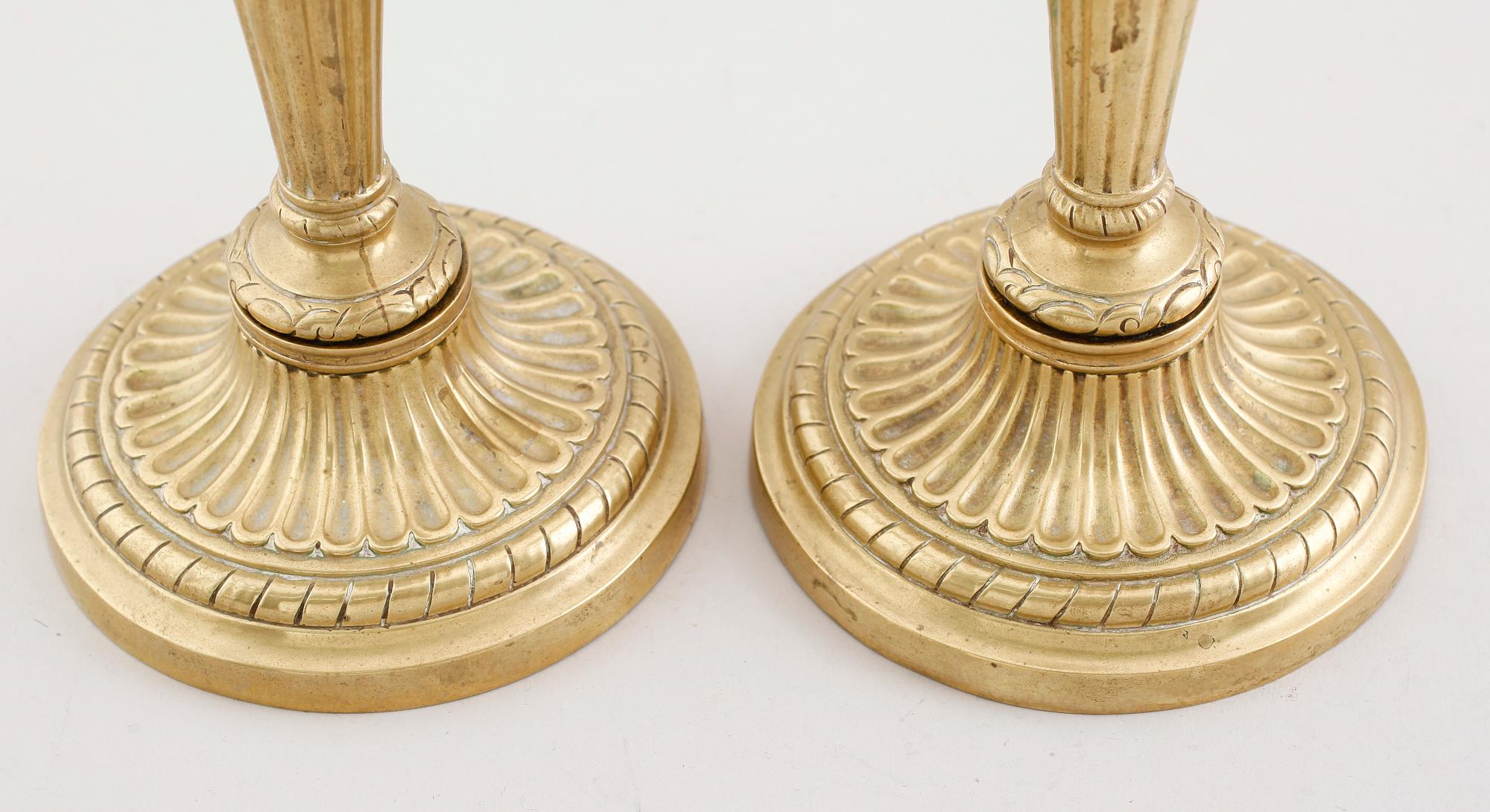 LJUSSTAKAR, 1 par, gustaviansk stil, 1800-tal.