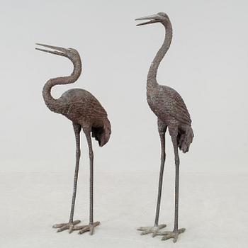 TRÄDGÅRDSSKULPTURER, ett par. Metall, modern tillverkning.