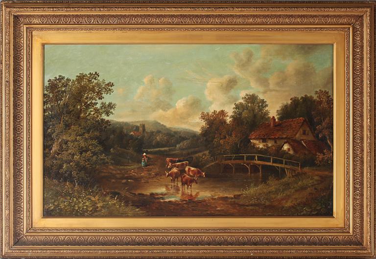 OKÄND KONSTNÄR, olja på duk, signerad A Blake samt daterad 1884.