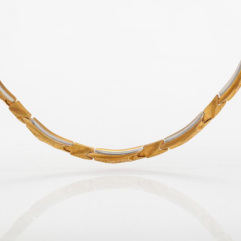 Björn Weckström, a 14K gold and platinum necklace 'Narda' for  Lapponia 1990.