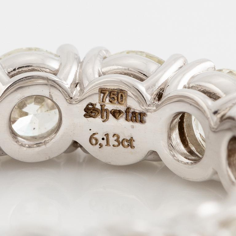 Ring full eternity 18K white gold with brilliant-cut diamonds.