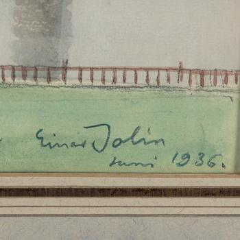 EINAR JOLIN, watercolor on paper, signed and dated June 1936.