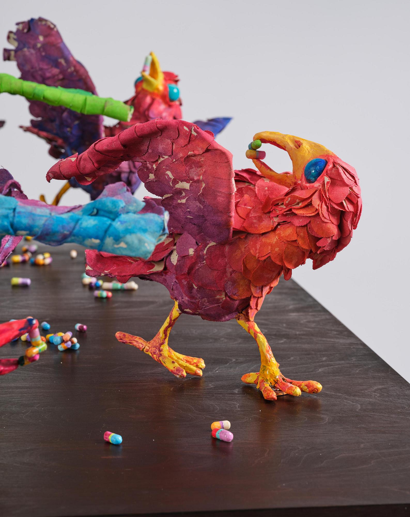 Nathalie Djurberg & Hans Berg, "A Thief Caught in the Act (Flock of Birds)".
