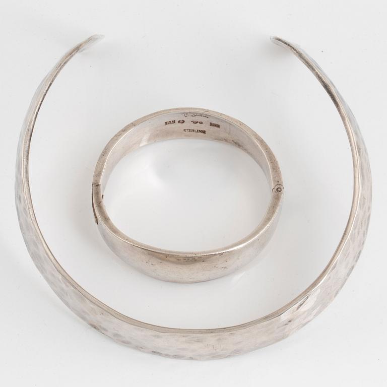 Rey Urban, REY URBAN, a sterling silver choker and bangle, Stockholm 1967-68.