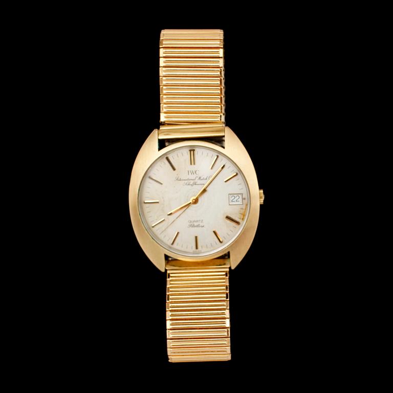 ARMBANDSUR, guld på stål. IWC, International Watch Company Schaffhausen, Quartz Flatline.