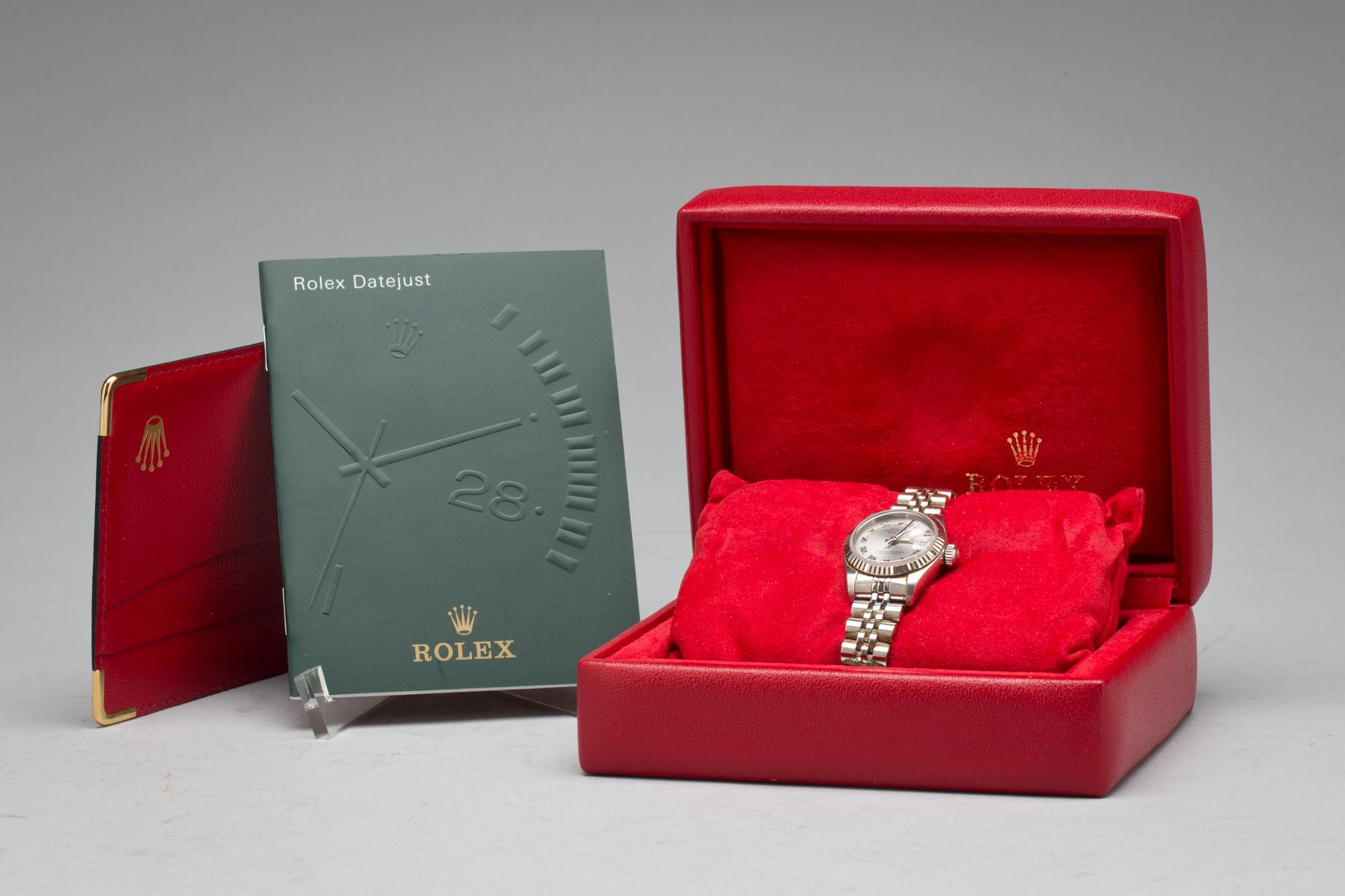 DAMARMBANDSUR, Rolex, Oyster Perpetual, Date, stål.