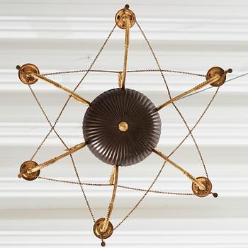 A late Gustavian six-light hanging-lamp, early 19th century.