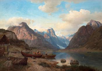 251. Hans Fredrik Gude, Indre Fjaerlandsfjord i Sogn.