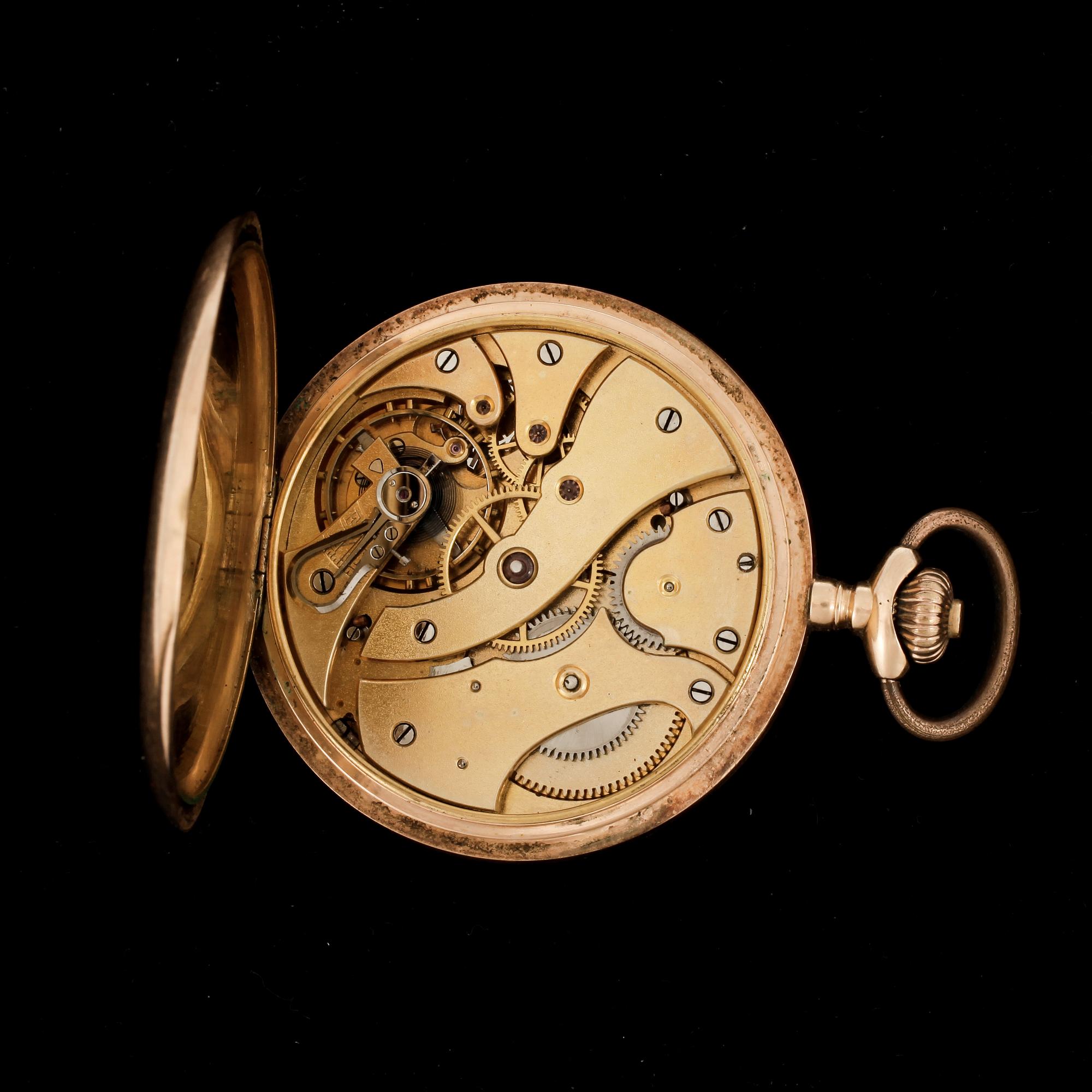 FICKUR, savonettur, 14k guld. 1920-tal. Vikt 93,3g.