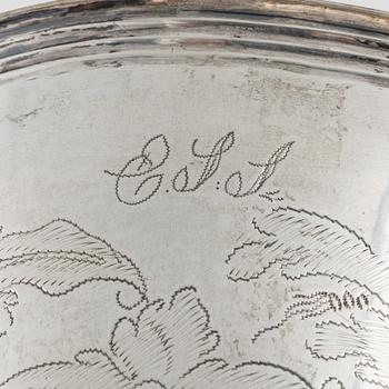 Christoffer Nordin, a parcel-gilt silver vase, Hudiksvall, 1822.