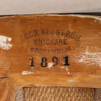 Chairs, a pair, Stockholm work, late 18th century, Gustavian, and a later copy respectively, from 1891.