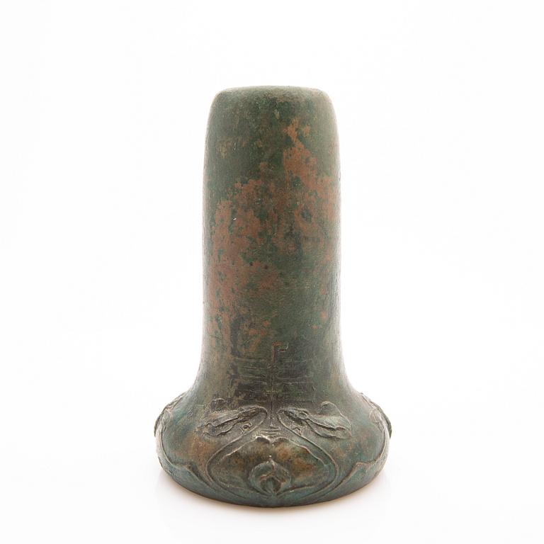 Hugo Elmqvist, Vase, bronze, Art Nouveau, Stockholm, early 20th century.