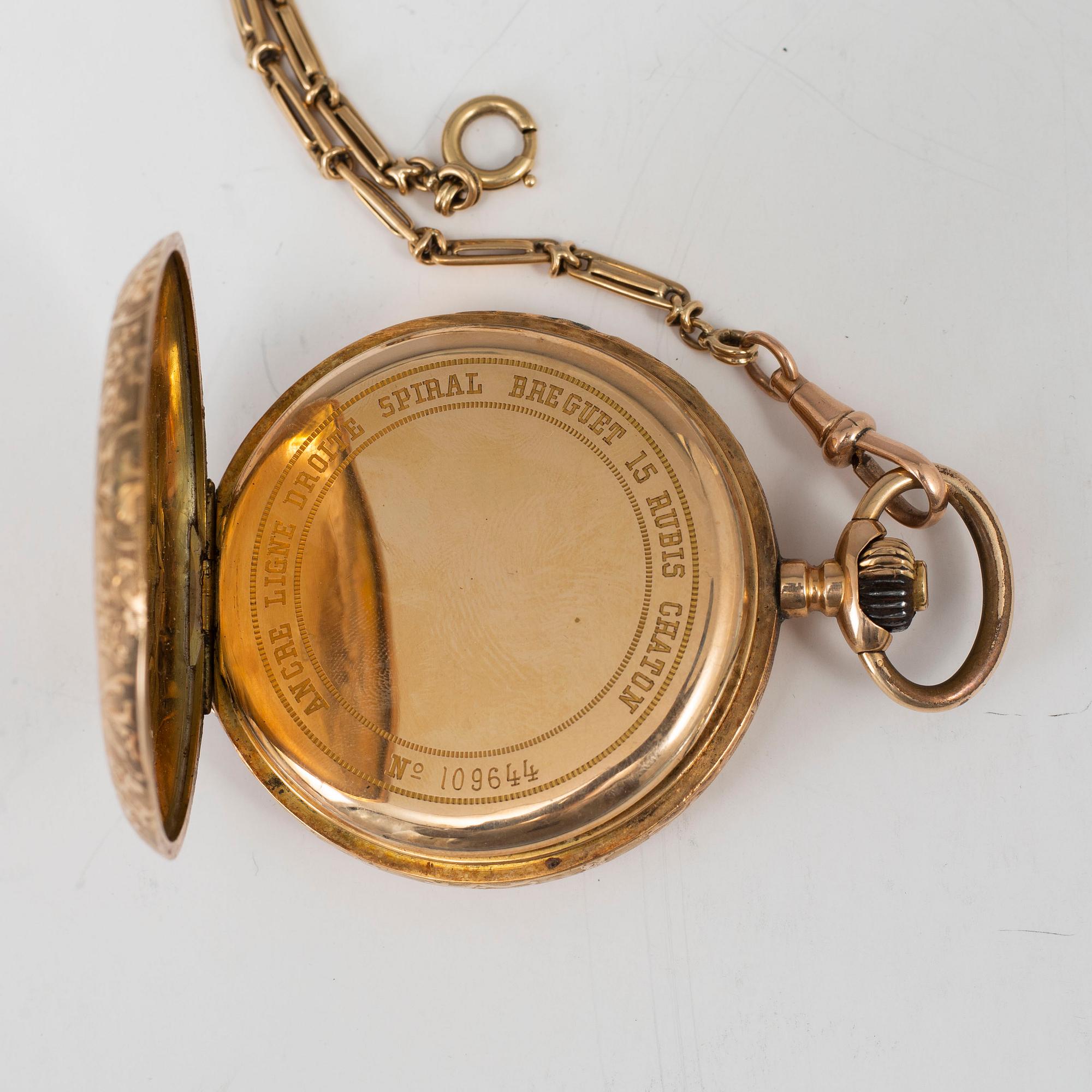 POCKET WATCH, 14K, 50,5 mm.