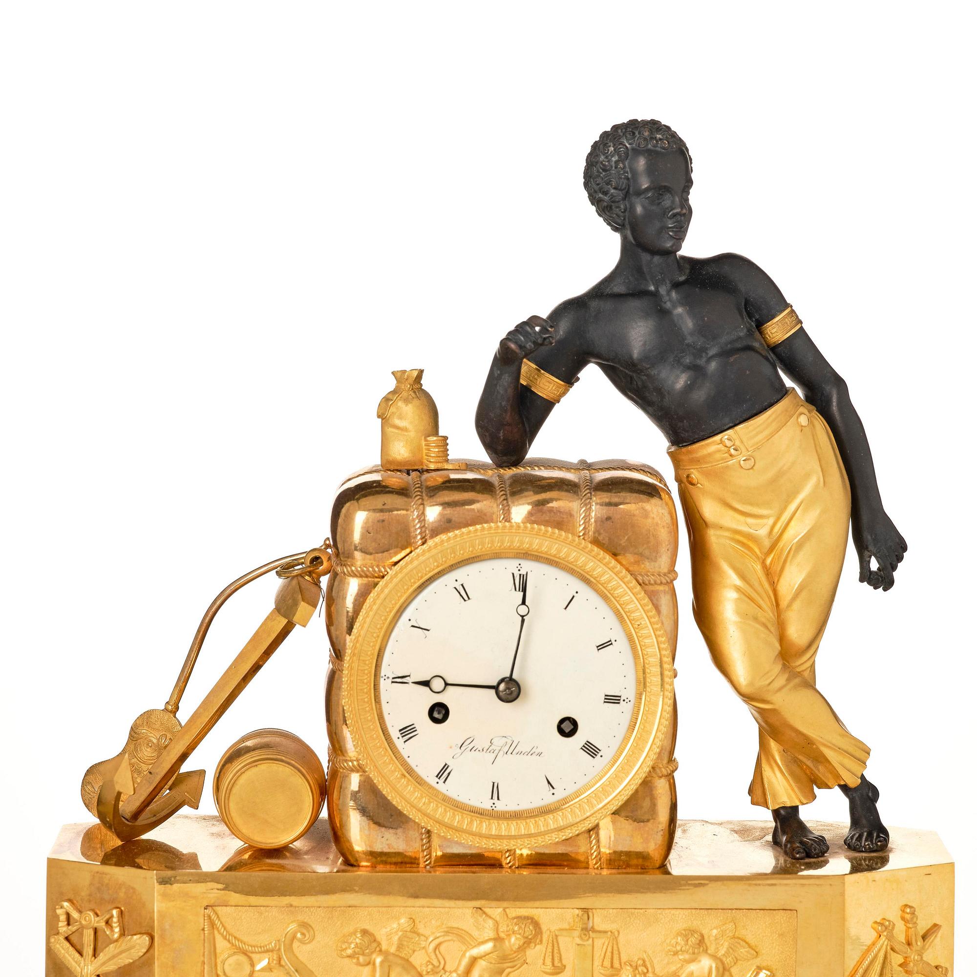 Bordspendyl, av Gustaf Undén (mästare i Stockholm 1800-29), Empire.