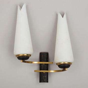 a set of four wall lamps, second half of the 20th century, possibly from Italy.